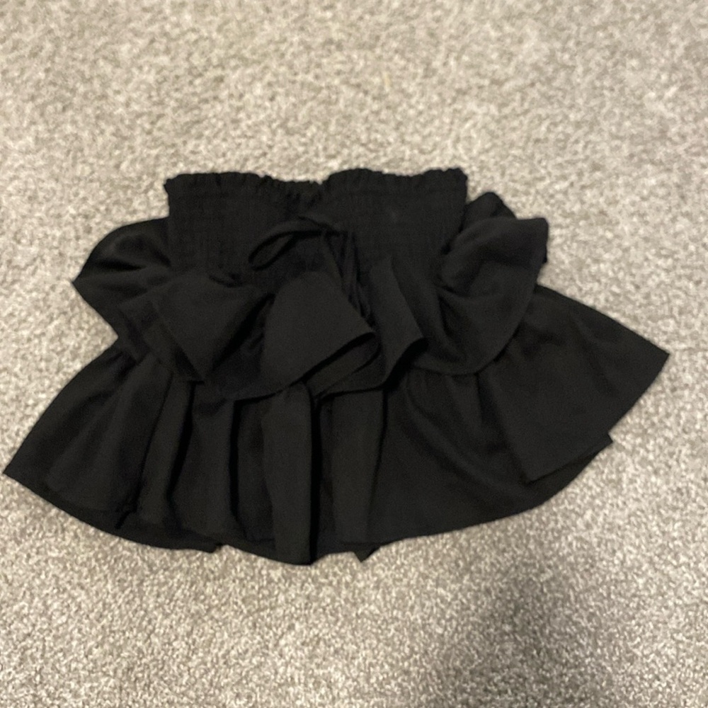 Black Mini Ruffle Skirt